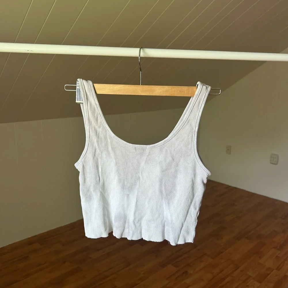 Garage White Ribbed Tank Top - Picture 2 of 3